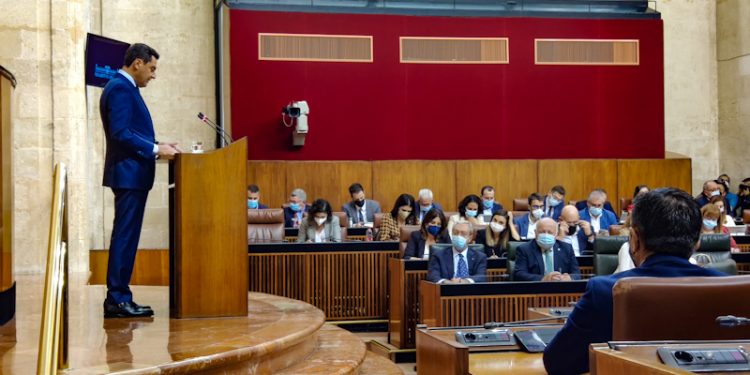 Moreno Bonilla en el parlamento andaluz