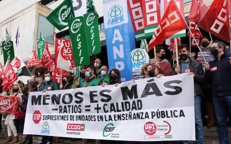 manifestacion sindicatos educacion bajada ratio aulas